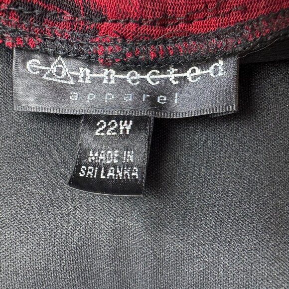 VTG Whimsigoth Dark Fairy 22W Red Black Floral Sheer Maxi Dress Skirt Overlay - Picture 6 of 10